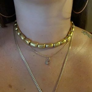 Vintage Donna Karen Gold Tone Choker Necklace